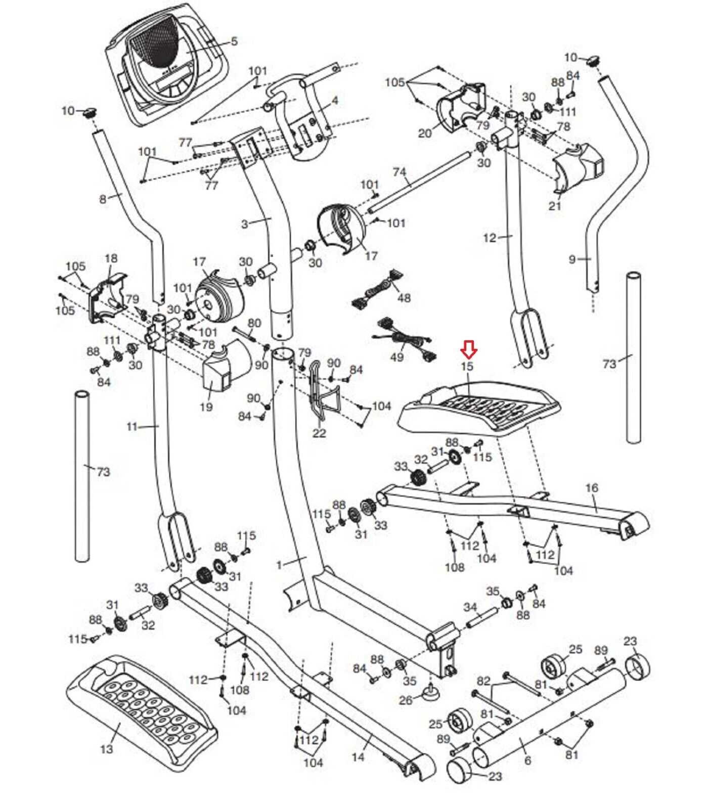 nordictrack elliptical parts diagram