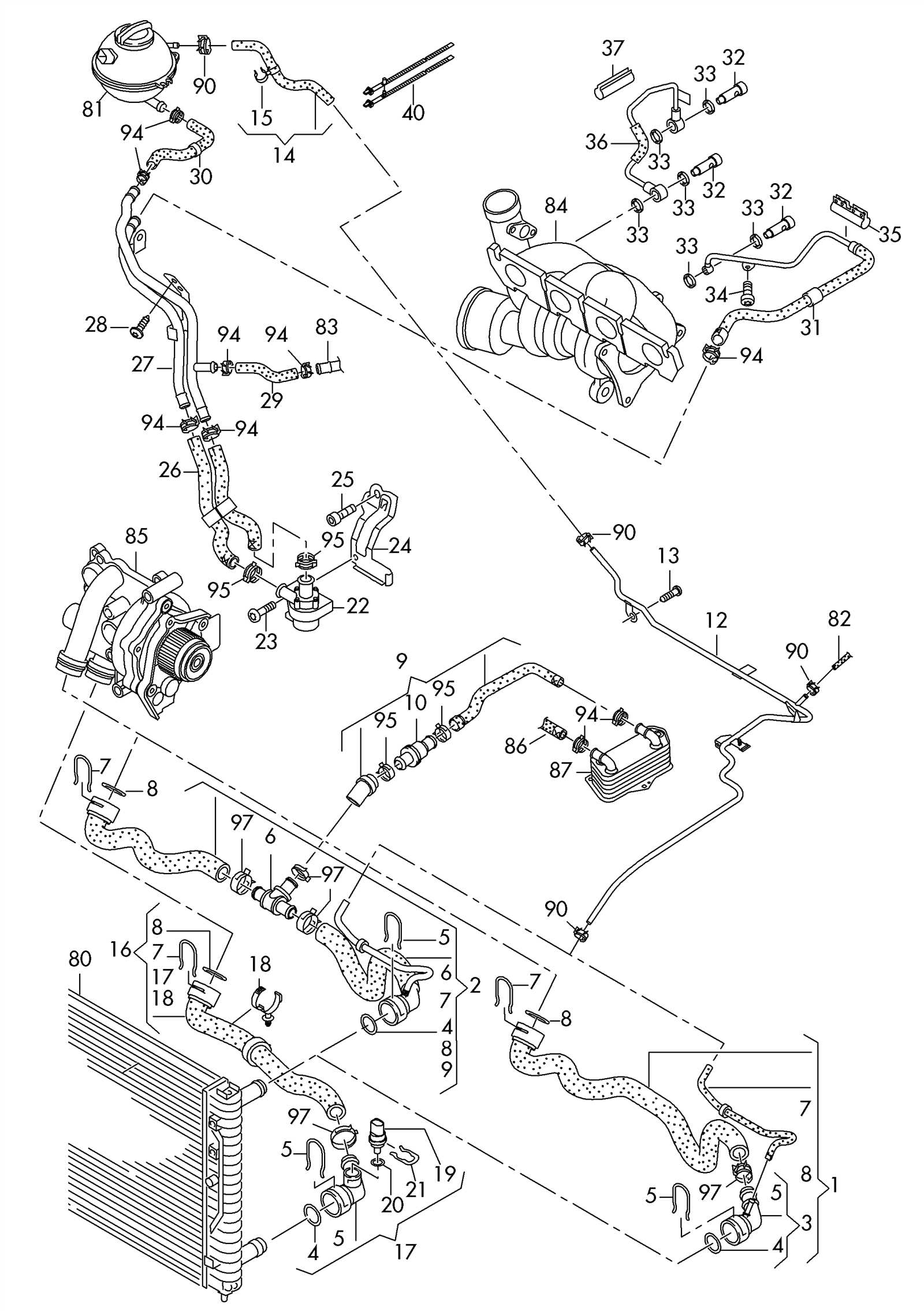 vw 2.0 tsi engine parts diagram