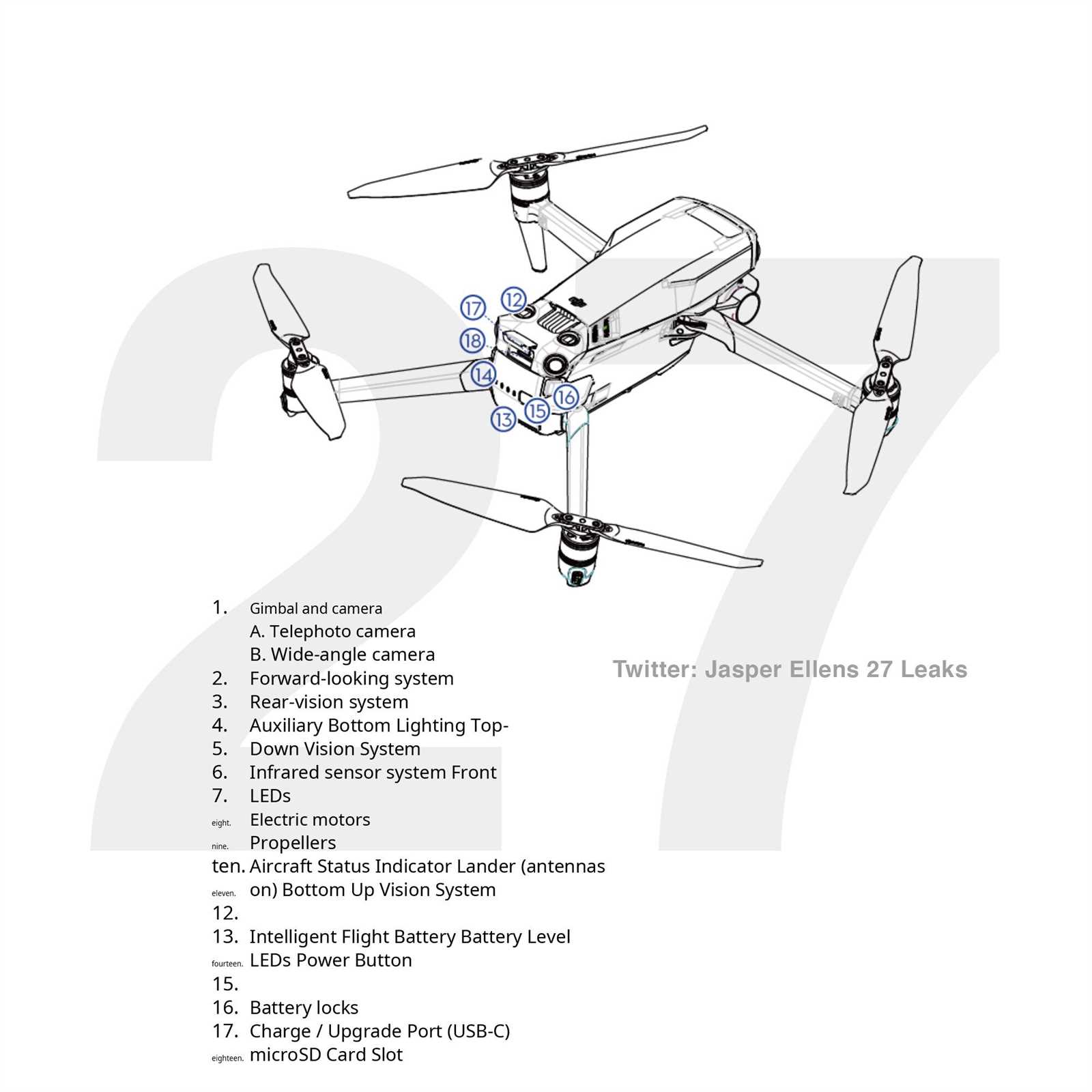 dji mini 3 pro parts diagram