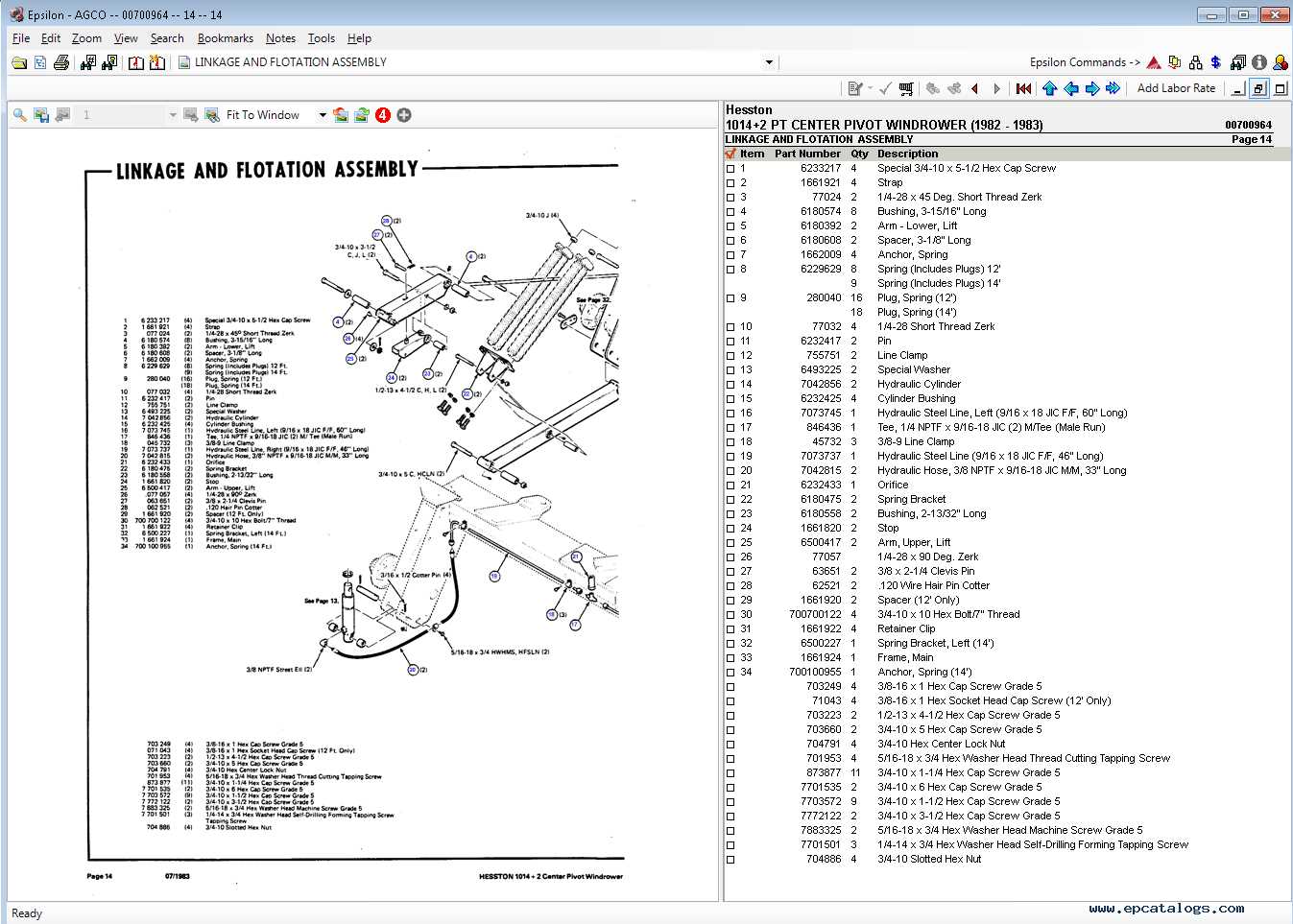 hesston 530 round baler parts diagram