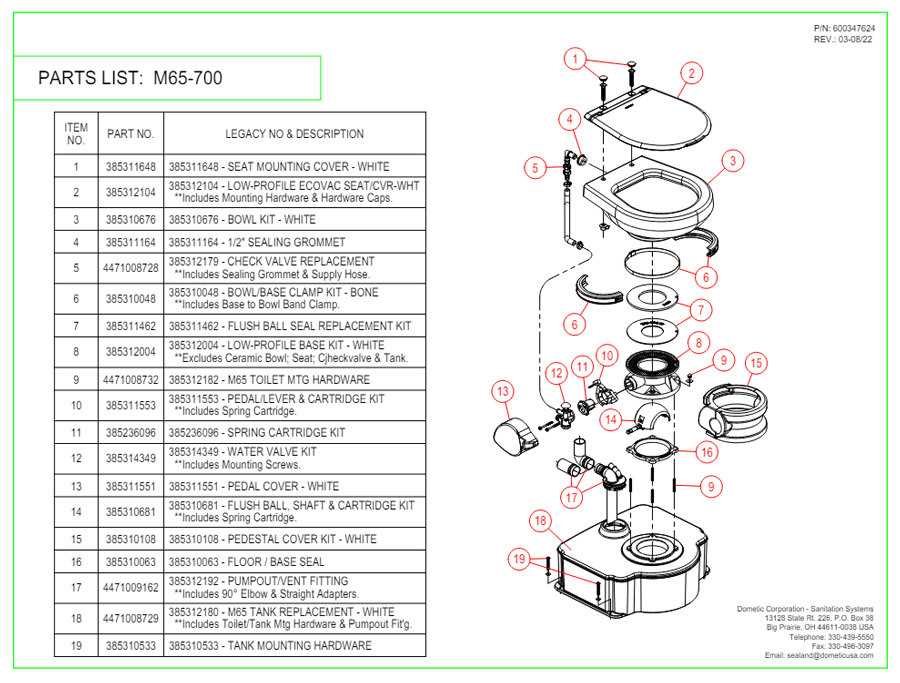 dometic 310 toilet parts diagram