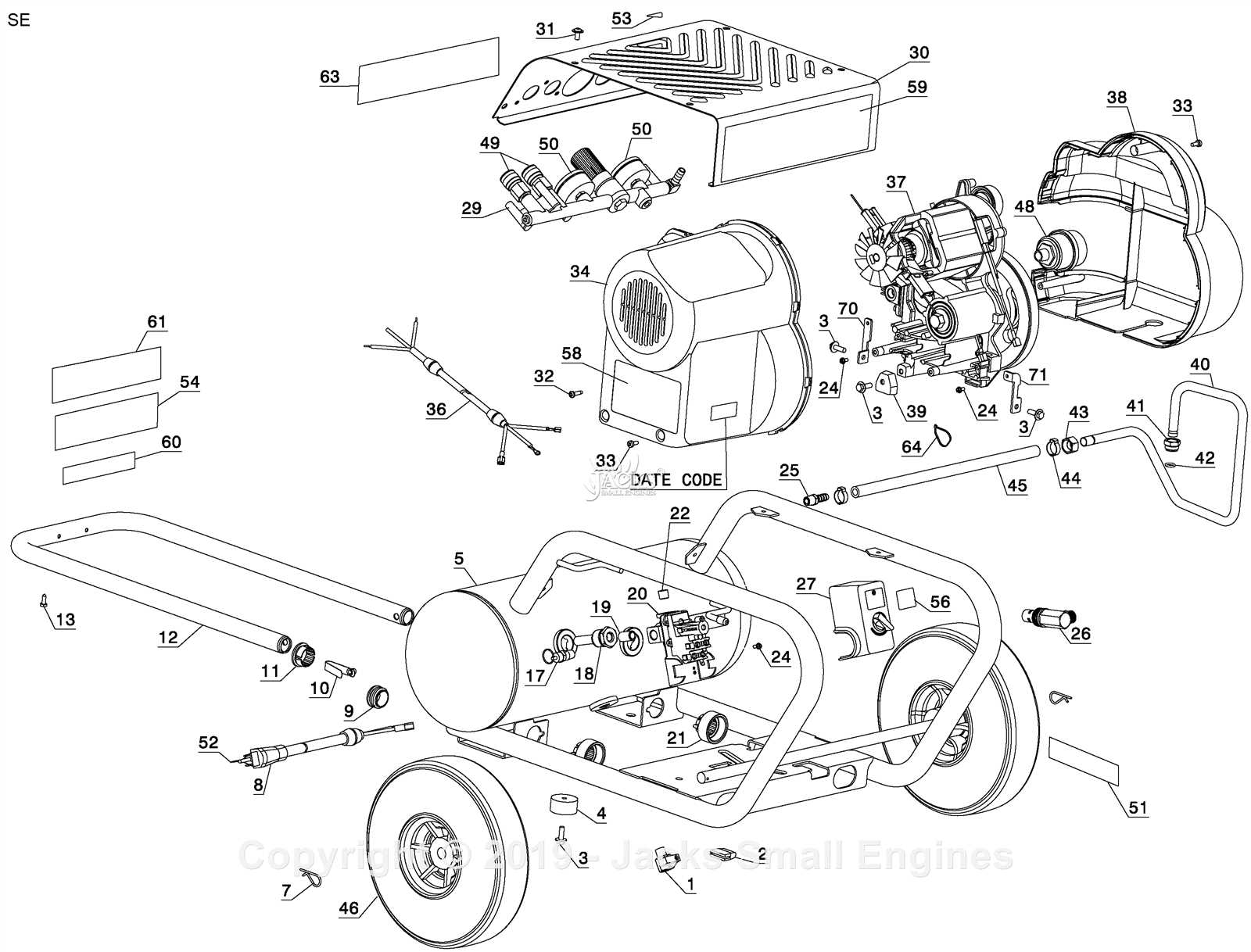 dewalt air compressor parts diagram