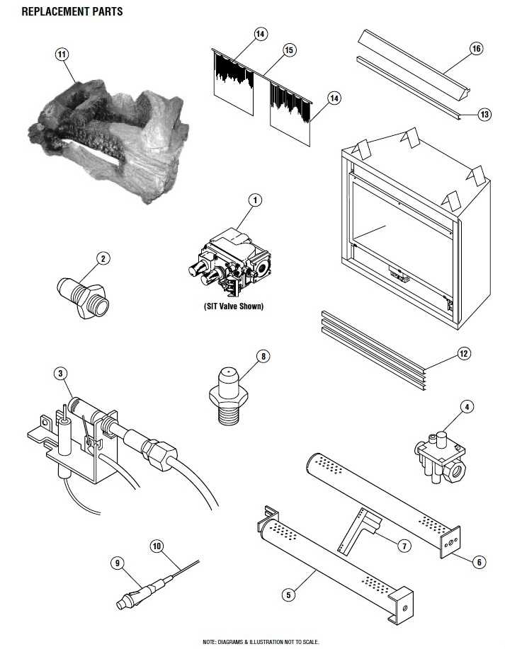 fireplace parts diagram