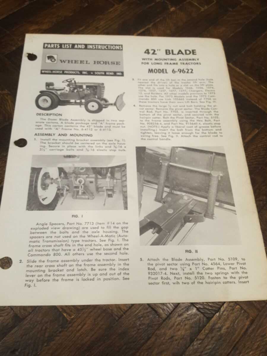 wheel horse tractor parts diagram