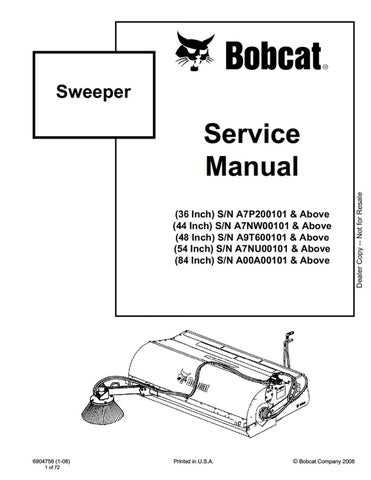 bobcat sweeper parts diagram