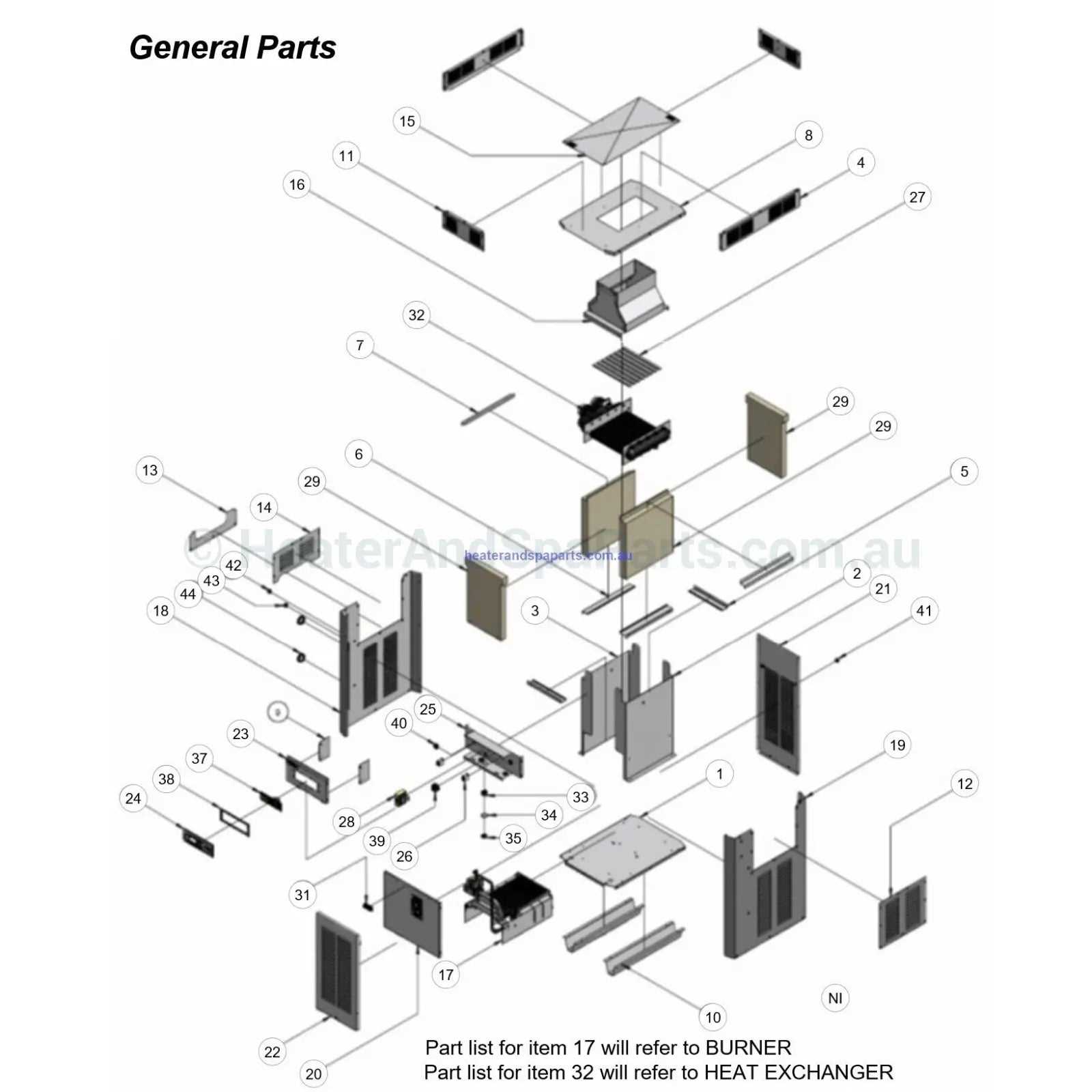 rheem pool heater parts diagram