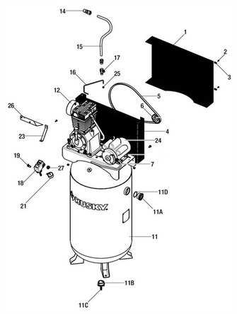 husky compressor parts diagram