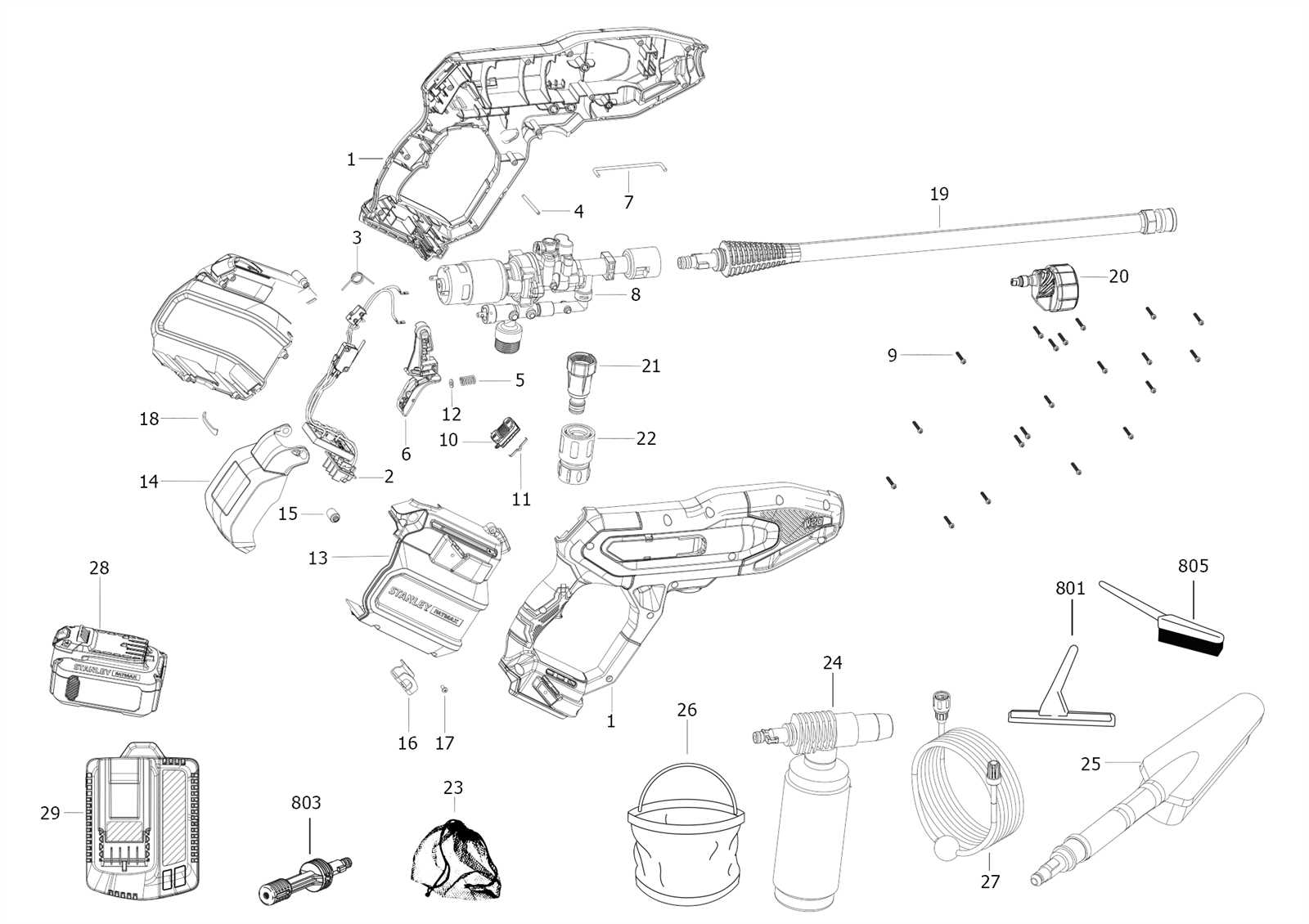 stanley pressure washer parts diagram