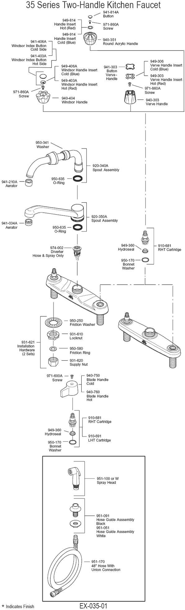 pfister kitchen faucet parts diagram