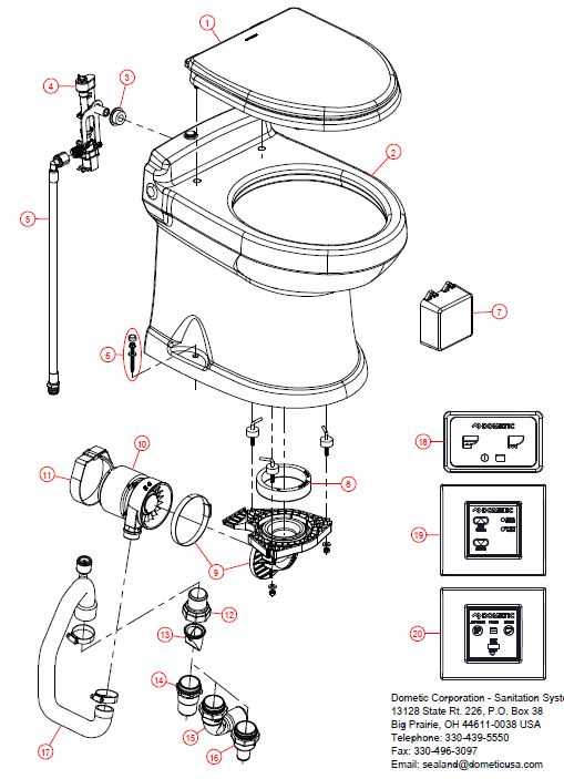 dometic 310 toilet parts diagram