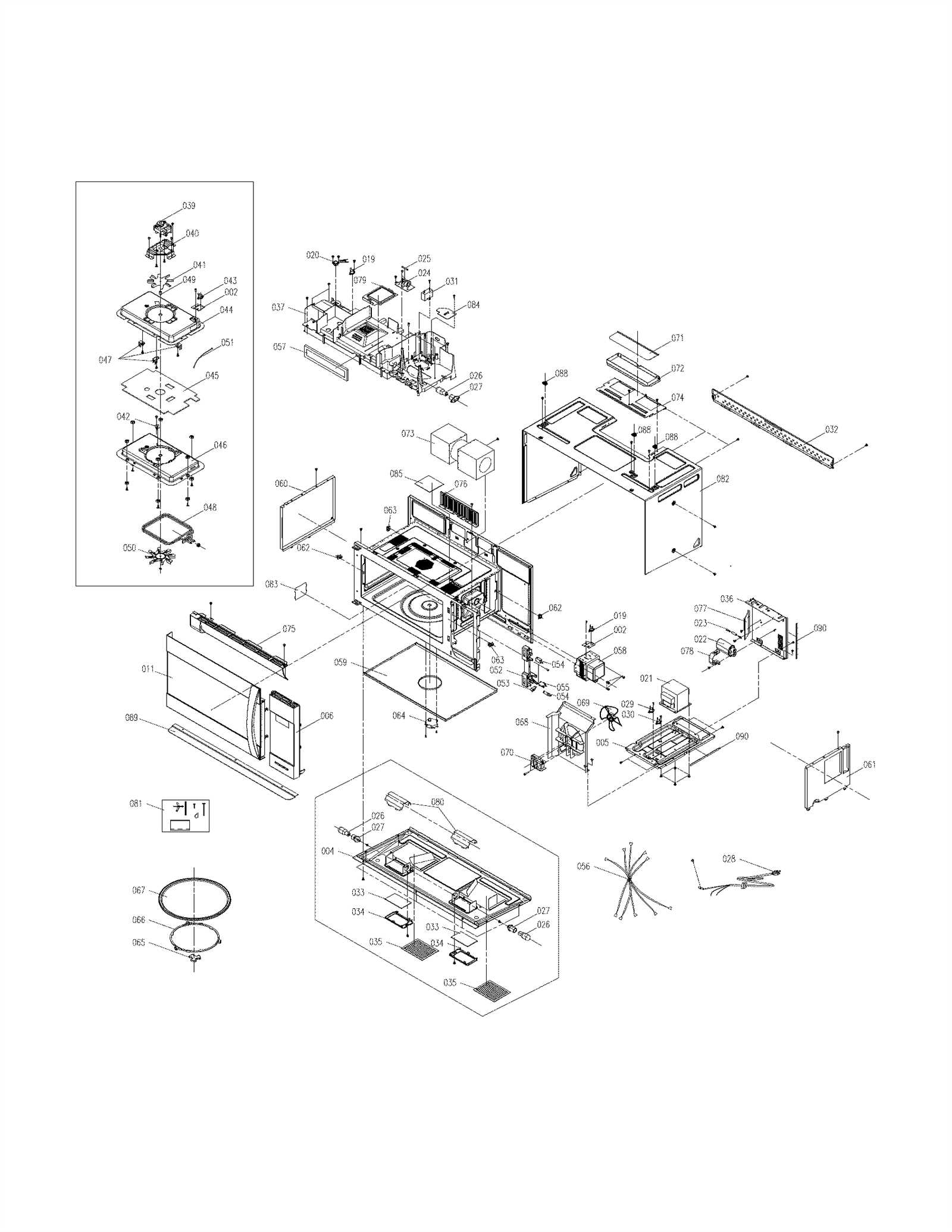 kenmore microwave parts diagram