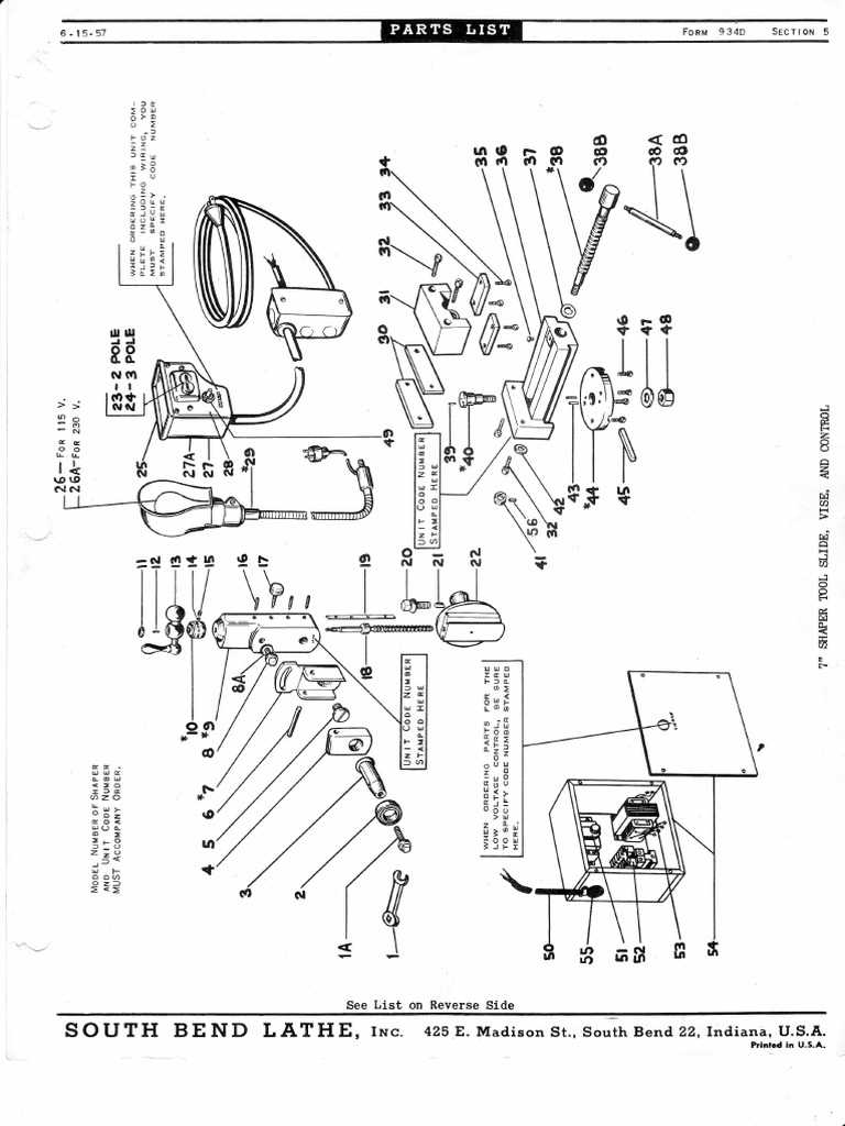 south bend lathe parts diagram