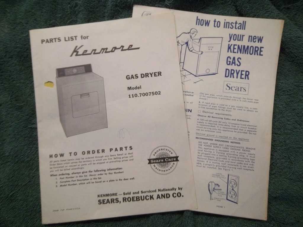 parts diagram for a kenmore dryer