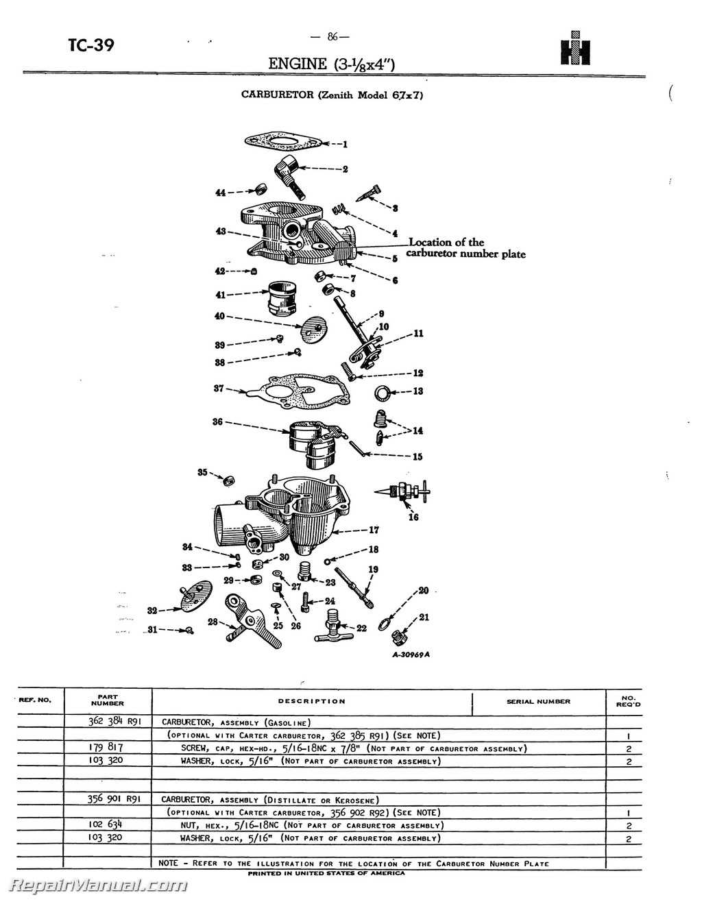 farmall m parts diagram