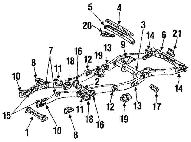 frame chevy silverado oem parts diagram