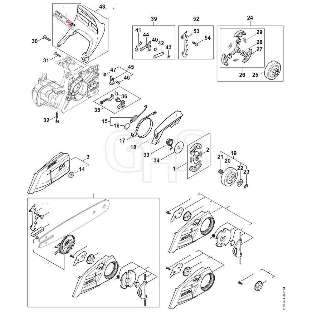 parts of a chainsaw diagram