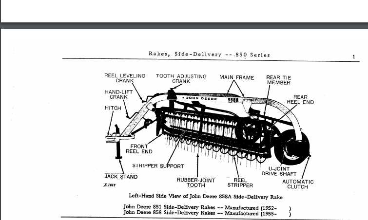 vermeer hay rake parts diagram