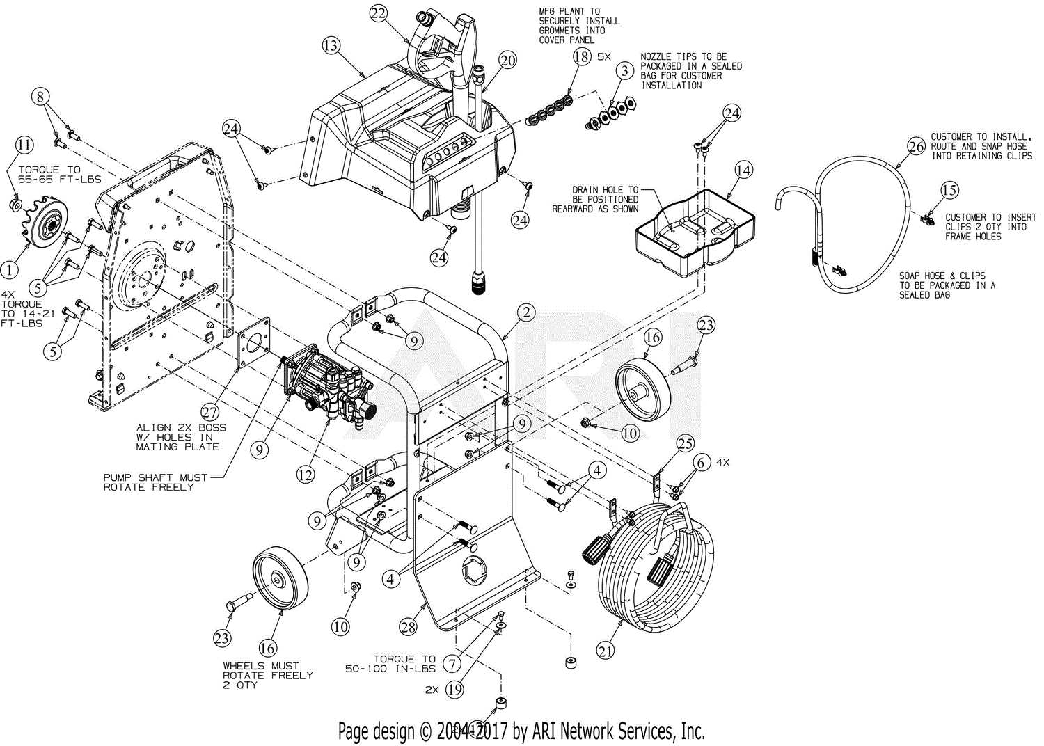 troy bilt power washer parts diagram