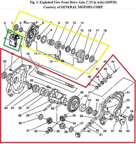 chevy front differential parts diagram