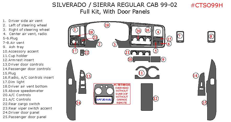 chevy silverado door parts diagram