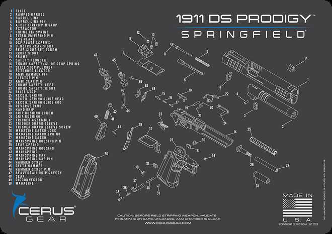 1911 pistol parts diagram