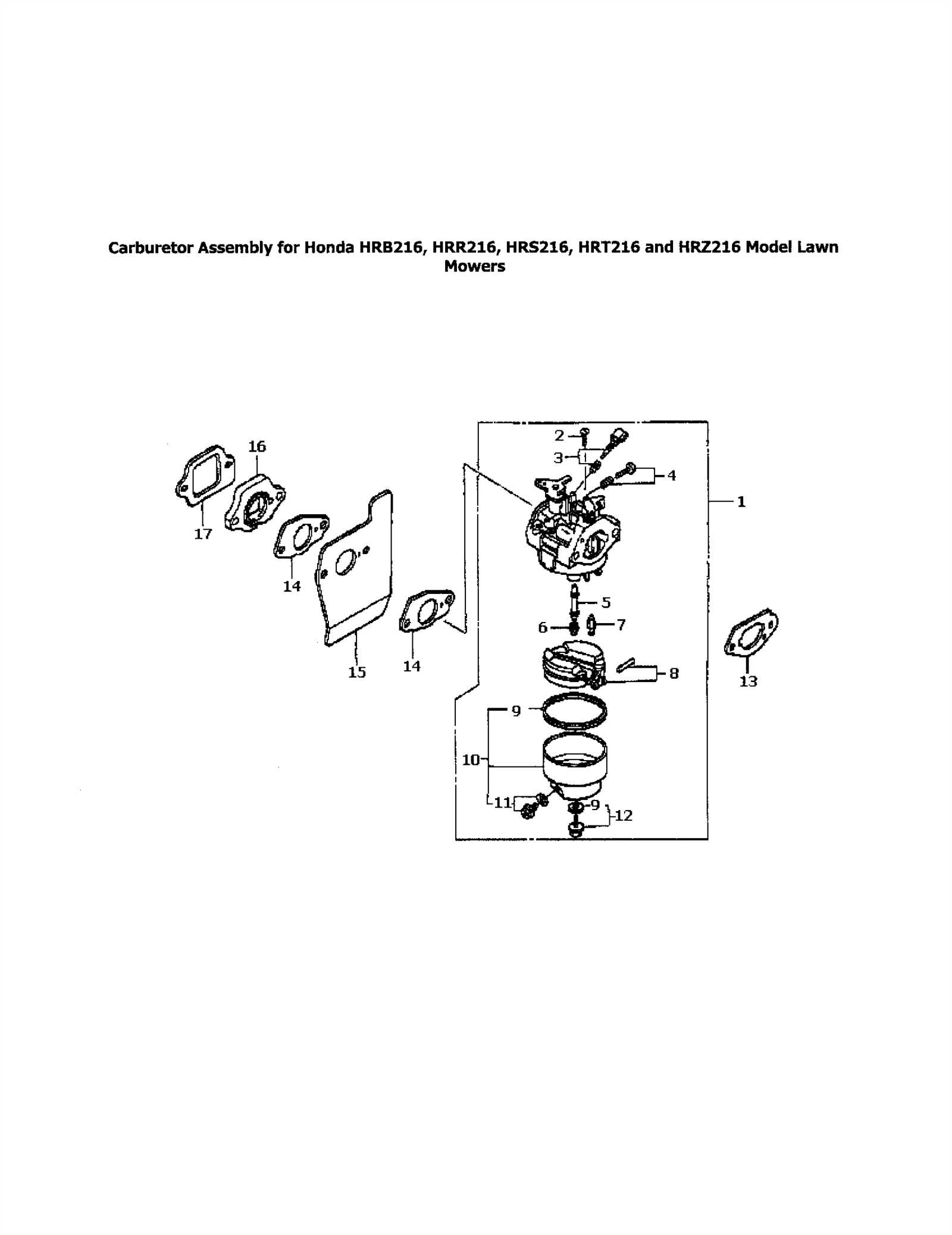 honda hrr216 honda lawn mower parts diagram