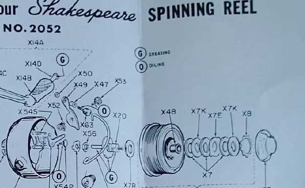 shakespeare spinning reel parts diagram