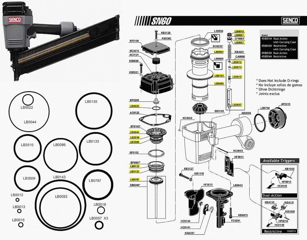 bostitch nail gun parts diagram