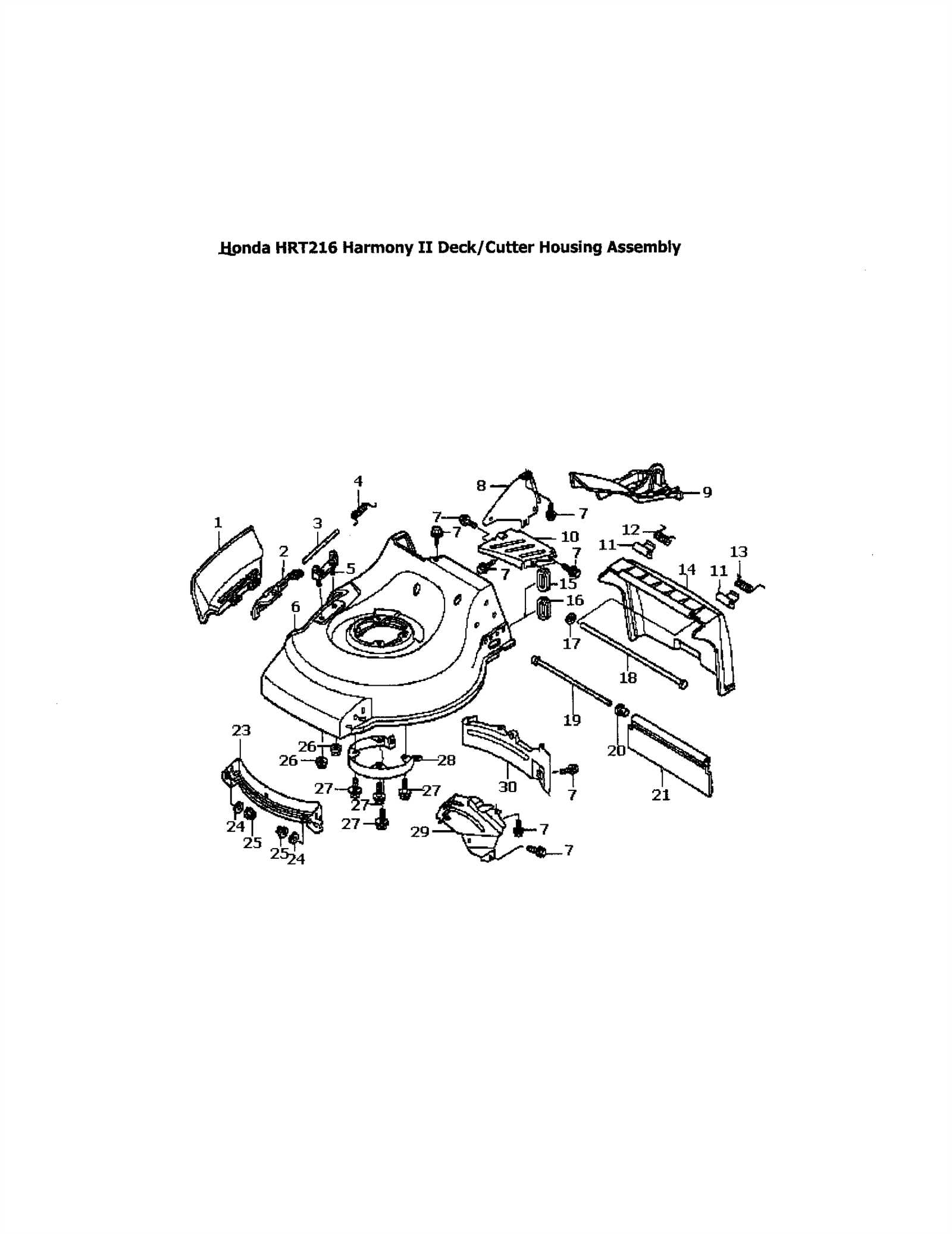 honda hrr2162sda parts diagram