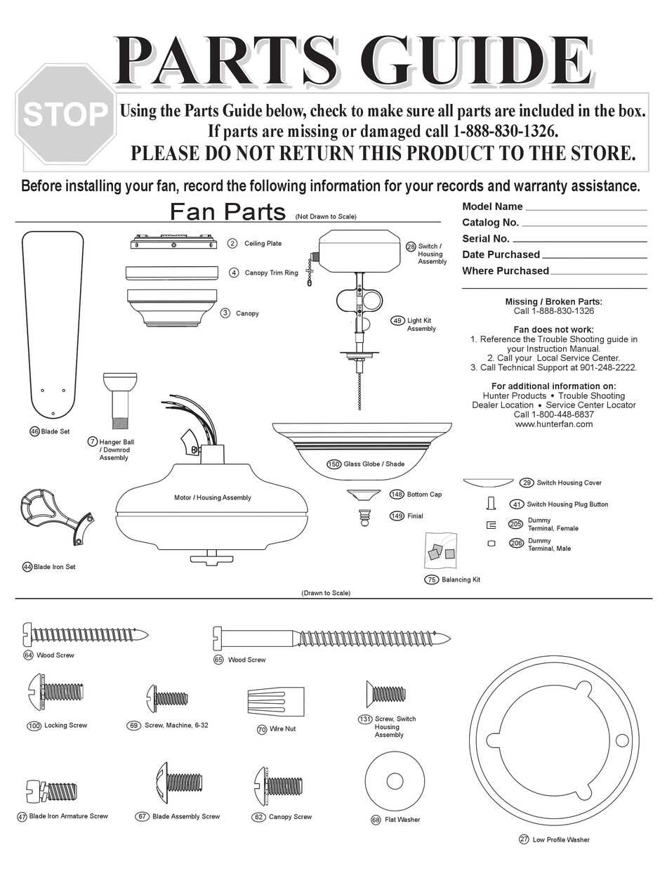 ceiling fan parts diagram