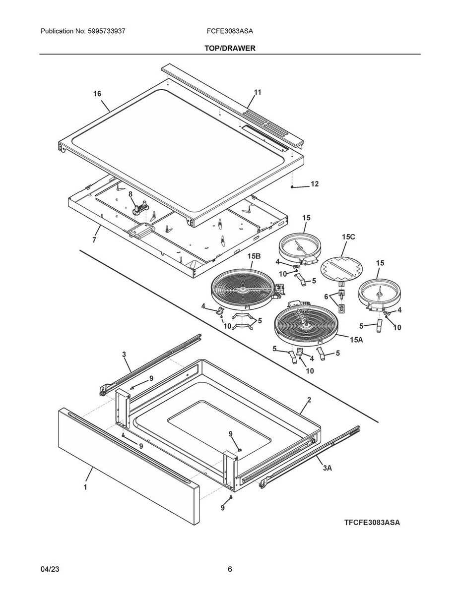 frigidaire stove parts diagram