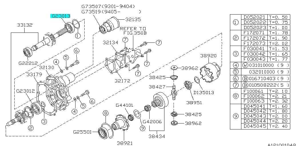 subaru manual transmission parts diagram