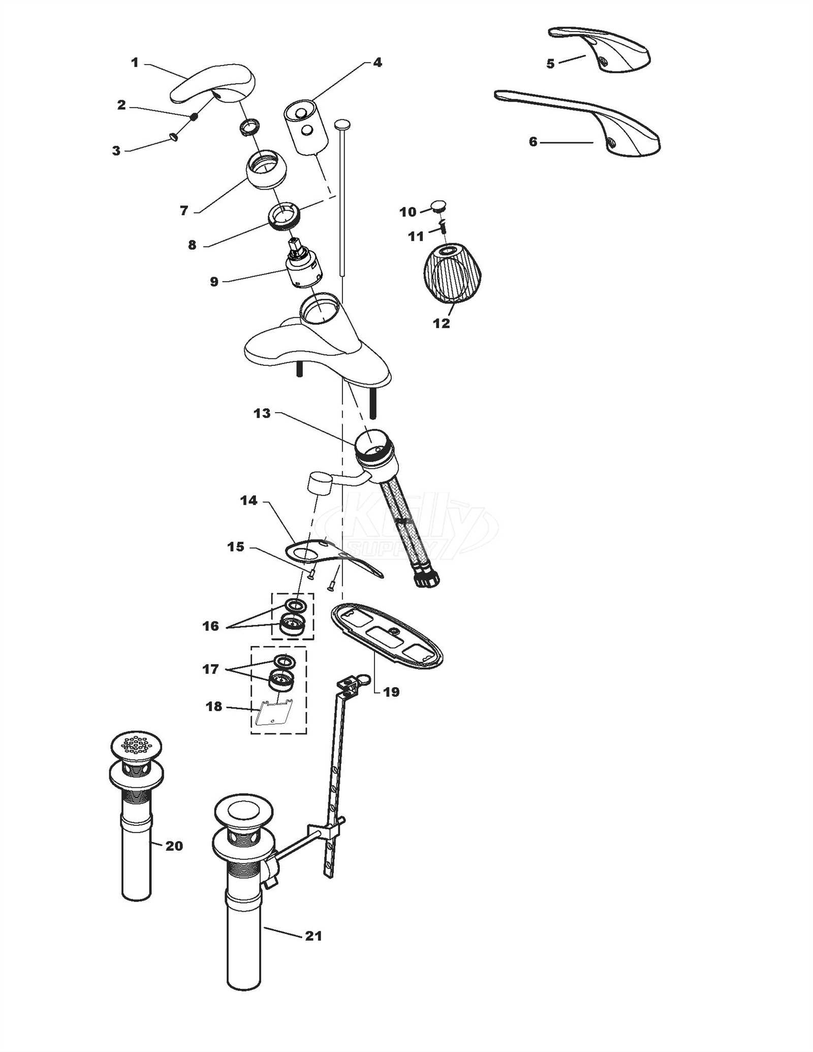 sink faucet parts diagram