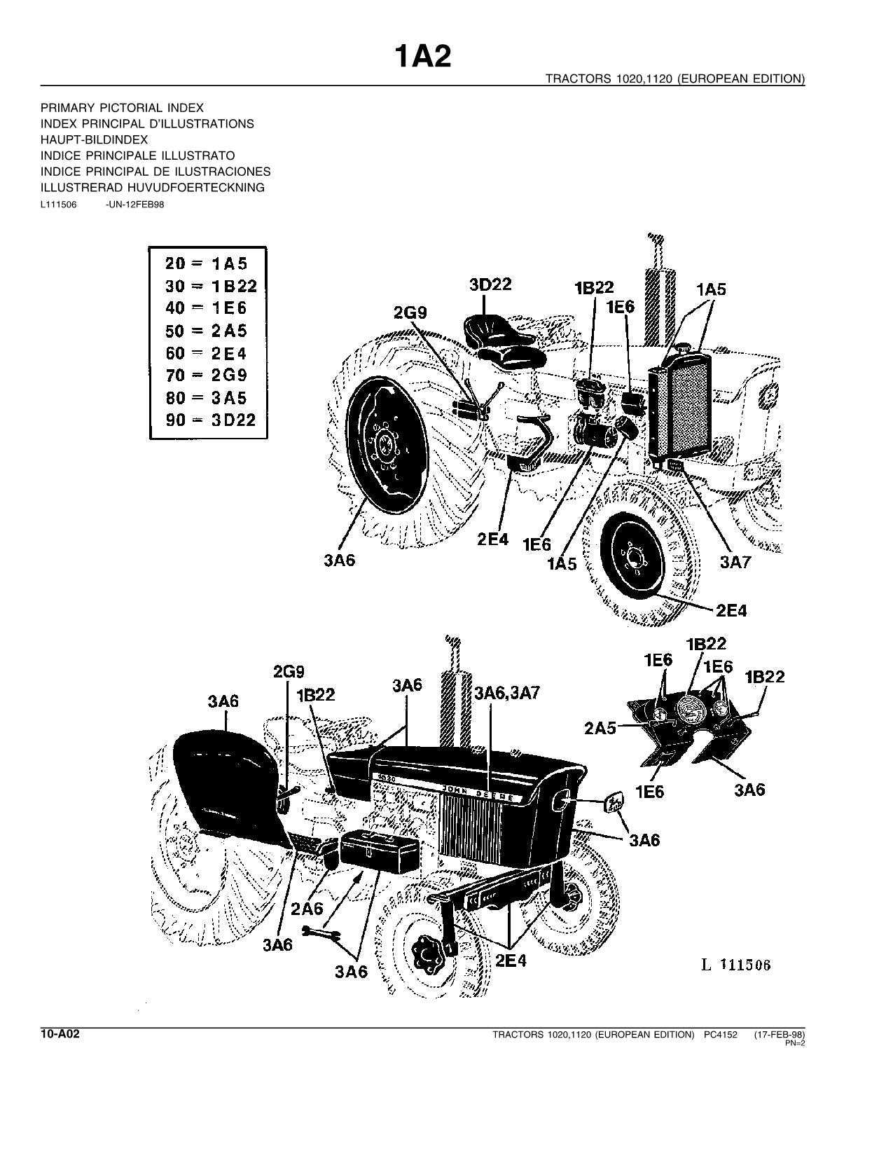 john deere 1020 parts diagram