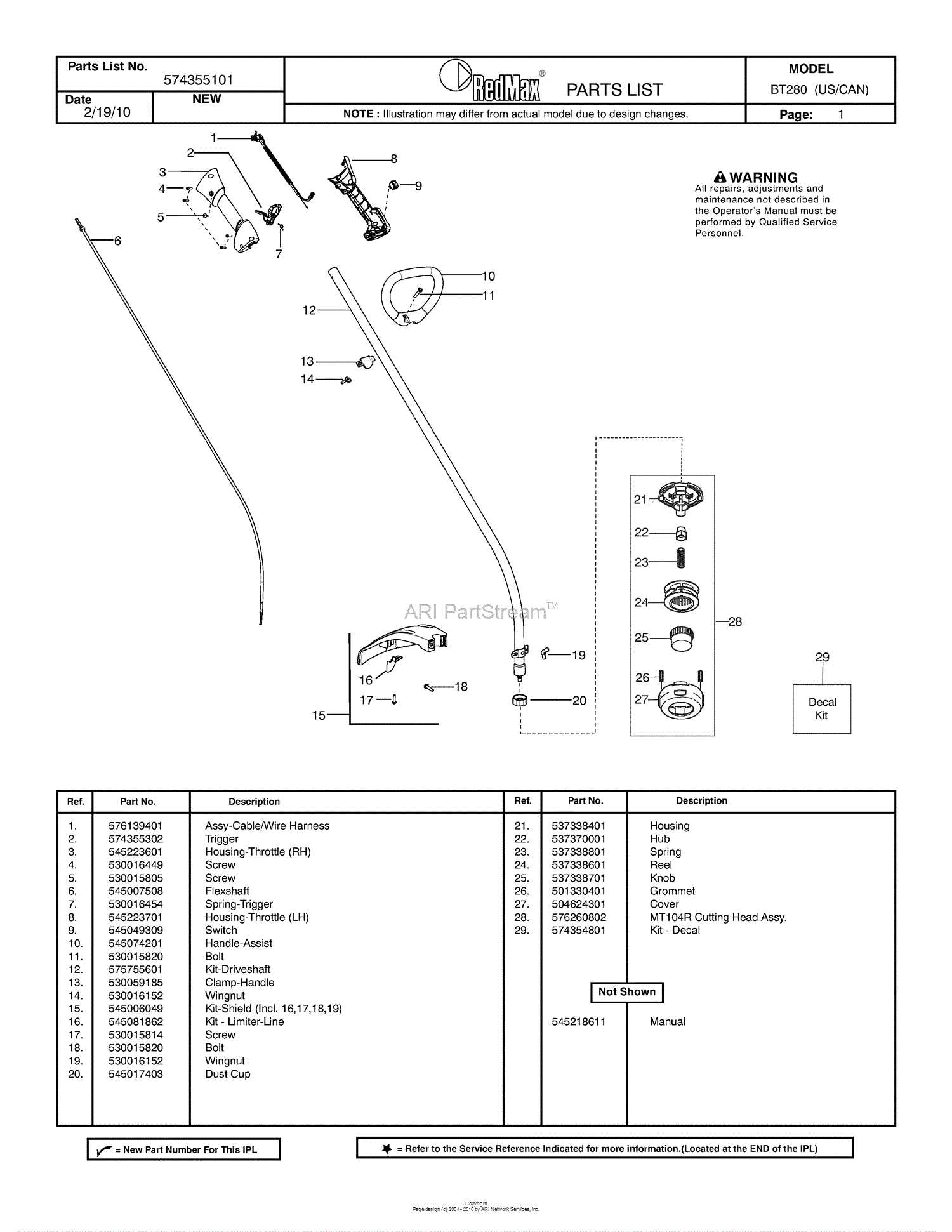 redmax trimmer parts diagram