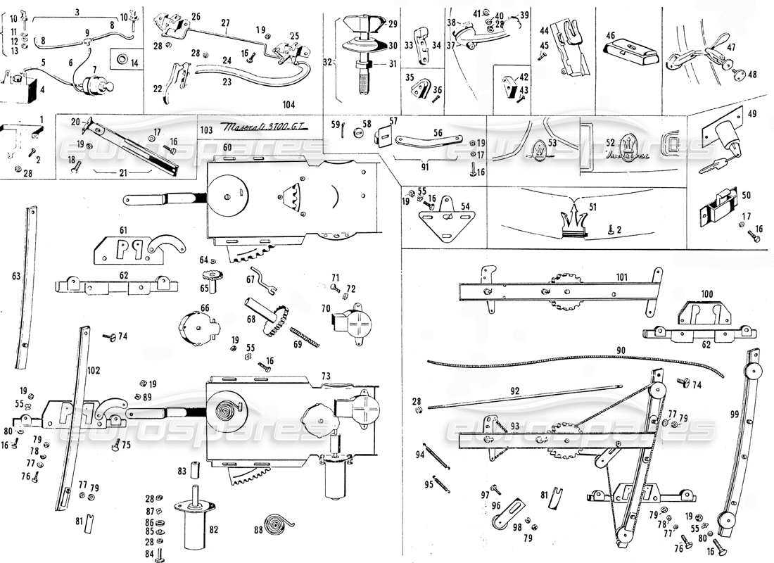 window regulator parts diagram