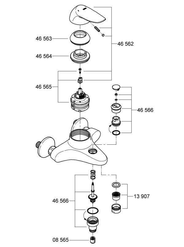 grohe shower valve parts diagram