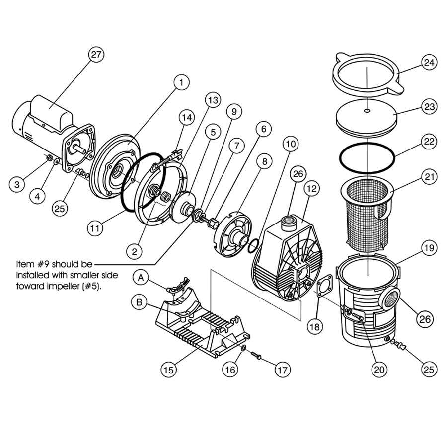 pool pump parts diagram