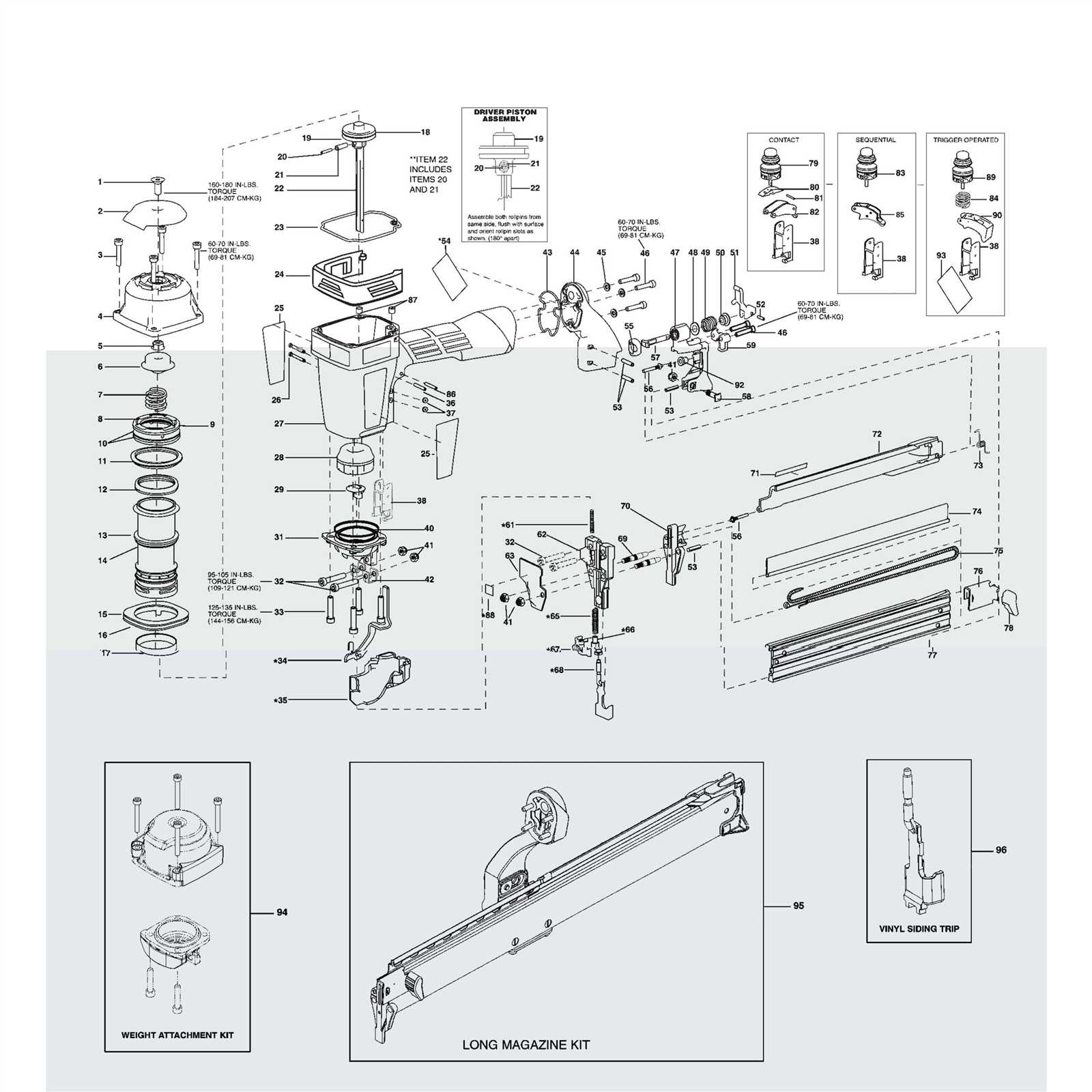 bostitch framing nailer parts diagram