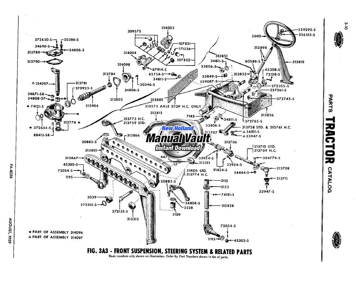 ford tractor parts diagram