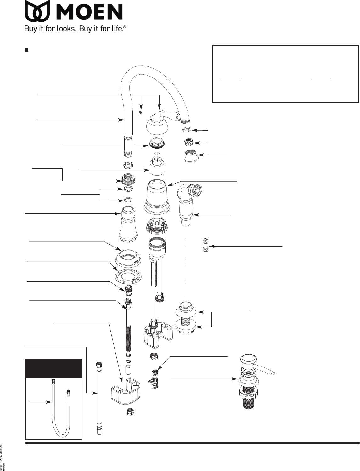 moen single handle kitchen faucet parts diagram