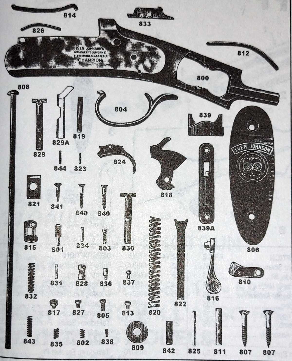 single shot shotgun parts diagram