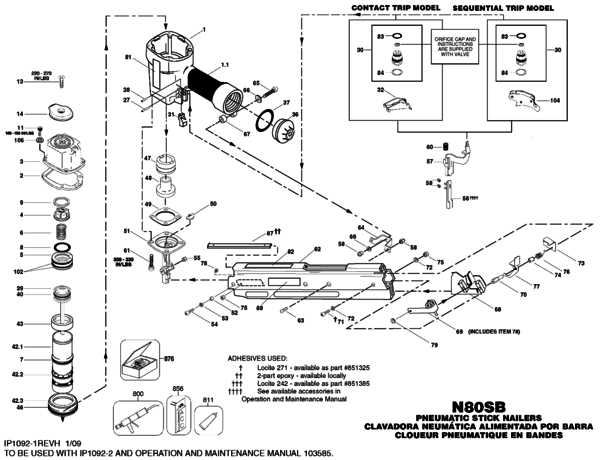 bostitch n80 parts diagram