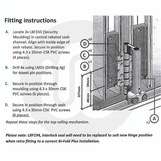 bi fold door parts diagram