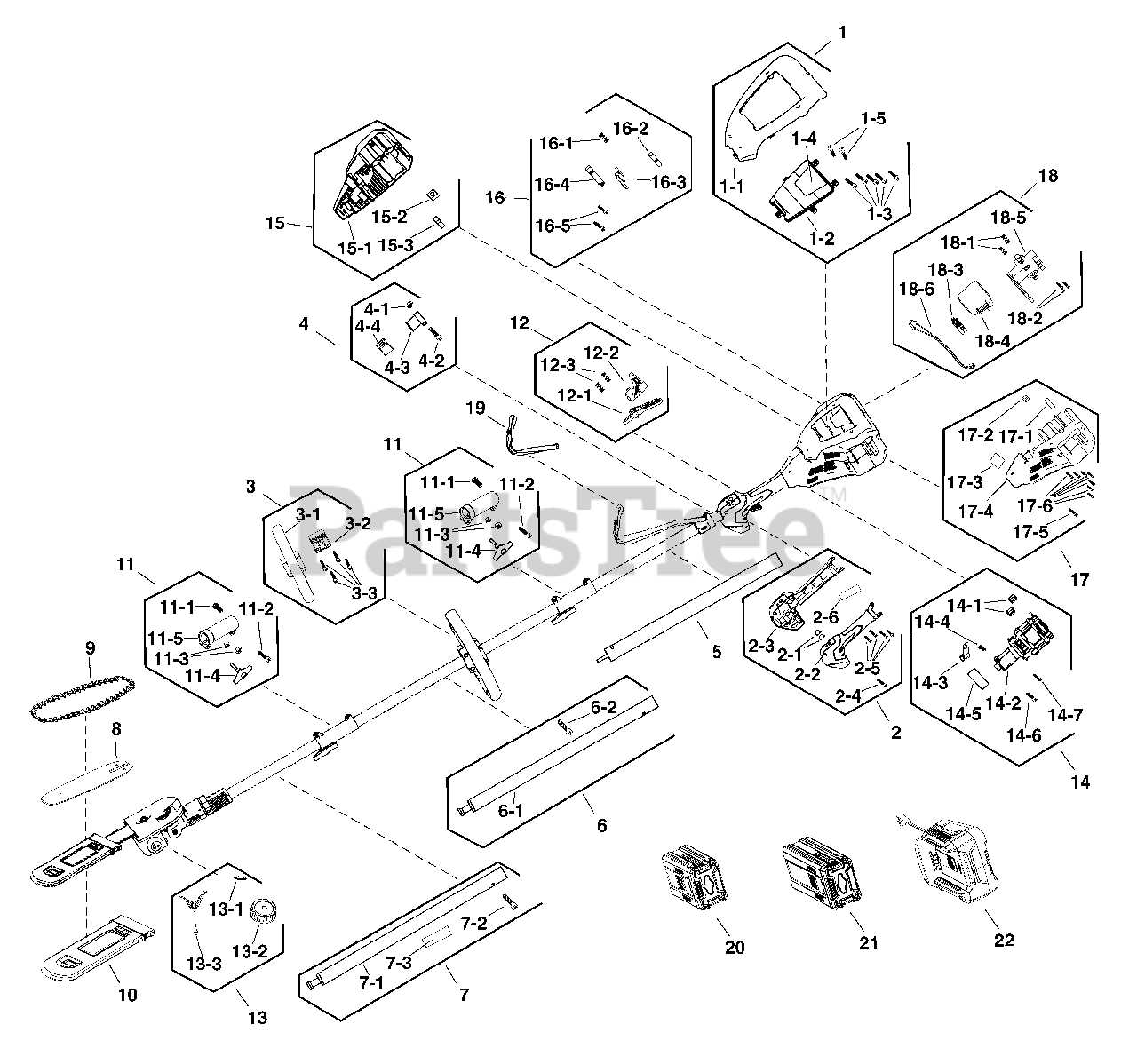 craftsman pole saw parts diagram