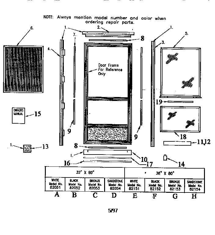 storm window parts diagram