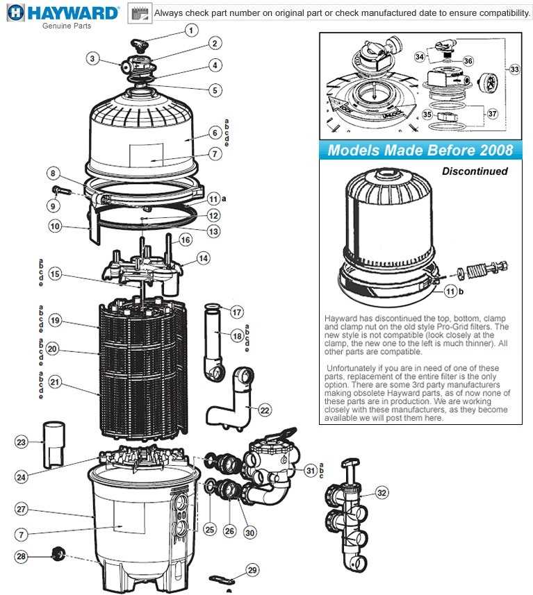 hayward filter parts diagram