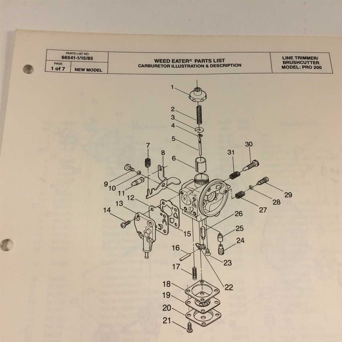 weedeater parts diagram