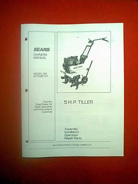 craftsman tiller model 917 parts diagram