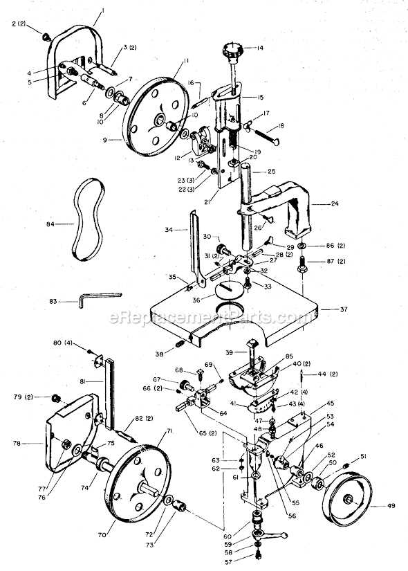 bandsaw parts diagram